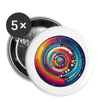 Planètes psychédéliques - Lot de 5 petits badges (25 mm) - blanc - Devant