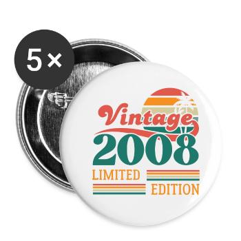 Jahrgang 2008 Limitierte Auflage - Buttons klein 25 mm (5er Pack) - Weiß - Vorne