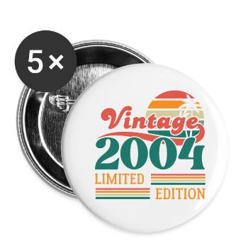 Jahrgang 2004 Limitierte Auflage - Buttons klein 25 mm (5er Pack) - Weiß - Vorne