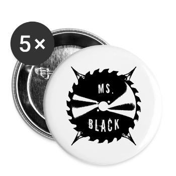 Ms. Black Sägeblatt Logo - Buttons klein 25 mm (5er Pack) - Weiß - Vorne