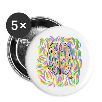 GEISTIGE GESUNDHEIT - Buttons klein 25 mm (5er Pack) - Weiß - Vorne