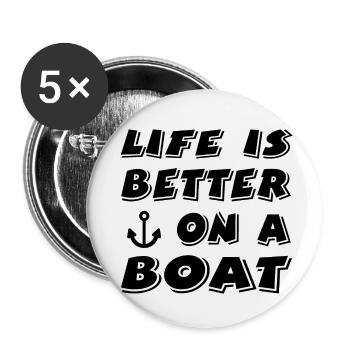 Boat - Buttons small 1''/25 mm (5-pack) - white - Front