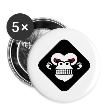 Logo des dents de gorille - Lot de 5 petits badges (25 mm) - blanc - Devant