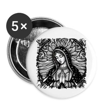 Jungfrau Maria Jesus Bibel christliche Religion christlich - Buttons klein 25 mm (5er Pack) - Weiß - Vorne