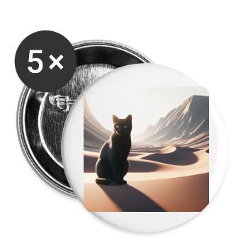 A true cat in a desert 4 - Buttons small 1''/25 mm (5-pack) - white - Front