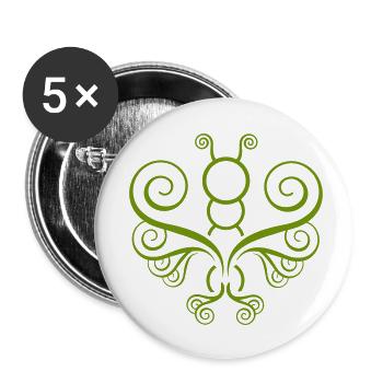 butterfly - Buttons klein 25 mm (5er Pack) - Weiß - Vorne