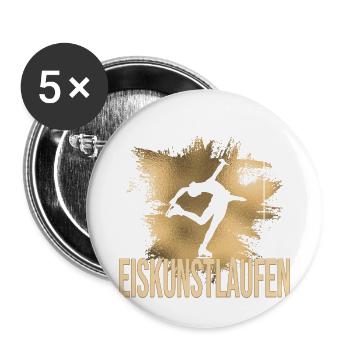 Eiskunstlauf - Buttons klein 25 mm (5er Pack) - Weiß - Vorne
