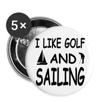 Golfe - Lot de 5 petits badges (25 mm) - blanc - Devant