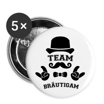 team bräutigam - Buttons klein 25 mm (5er Pack) - Weiß - Vorne