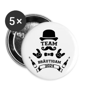 Équipe Groom 2024 - Lot de 5 petits badges (25 mm) - blanc - Devant