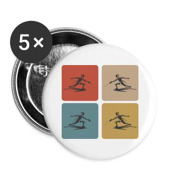 Fechten - Buttons klein 25 mm (5er Pack) - Weiß - Vorne