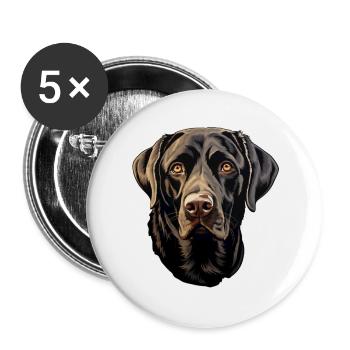 Labrador Retriever - Buttons small 1''/25 mm (5-pack) - white - Front