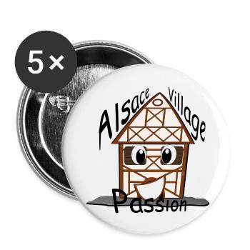 Elsässisches Haus - Buttons klein 25 mm (5er Pack) - Weiß - Vorne