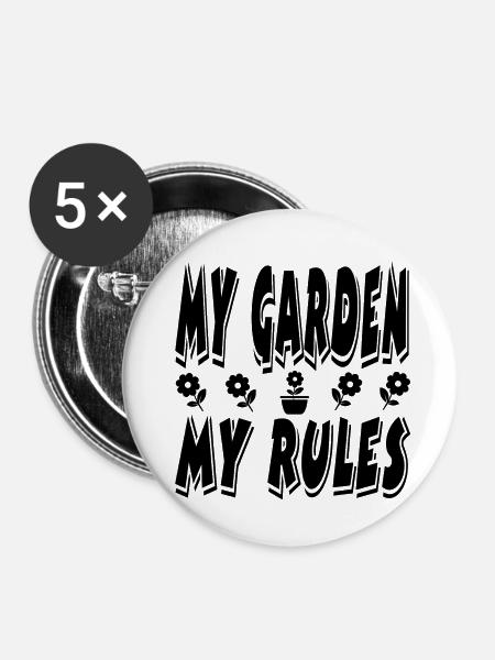 Garten - Buttons klein 25 mm (5er Pack) - Weiß