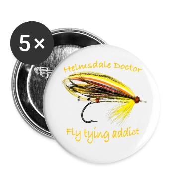 Helmsdale doctor text ly tying addict - Buttons small 1''/25 mm (5-pack) - white - Front