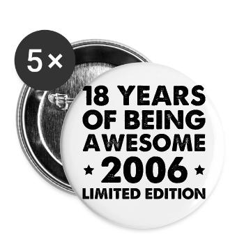 18 Years Of Being Awesome 2006 Limited Edition - Buttons klein 25 mm (5er Pack) - Weiß - Vorne