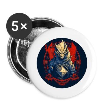 Le jeu de rôle Lizard - Lot de 5 petits badges (25 mm) - blanc - Devant