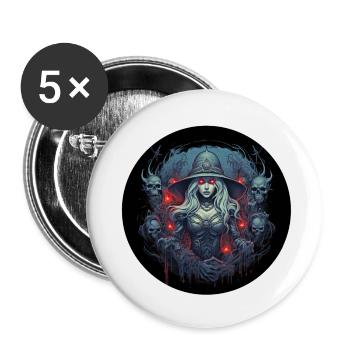 Le nécromancien en jeu de rôle - Lot de 5 petits badges (25 mm) - blanc - Devant