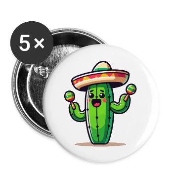 Fiesta Cactus: The Saguaro Shaker - Buttons small 1''/25 mm (5-pack) - white - Front