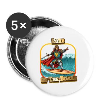 Lord Of The Board - Buttons klein 25 mm (5er Pack) - Weiß - Vorne