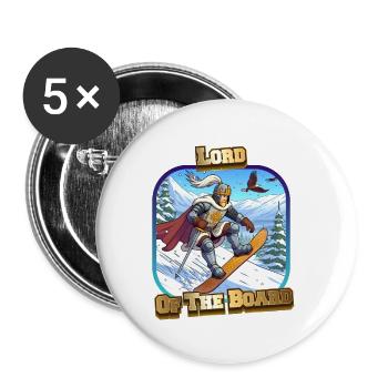 Lord of the Board - Buttons klein 25 mm (5er Pack) - Weiß - Vorne