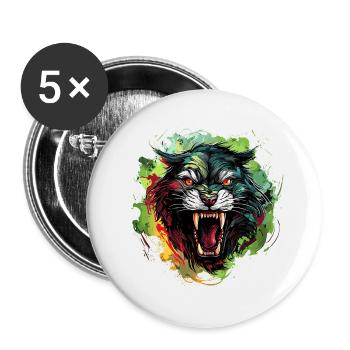 Schattenläufer und Kraftprotz - Buttons klein 25 mm (5er Pack) - Weiß - Vorne
