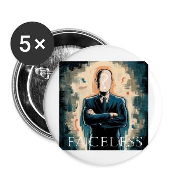 Gesichtslos - Buttons small 1''/25 mm (5-pack) - white - Front