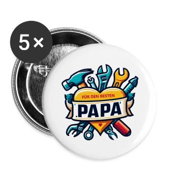 Father’s Day - Buttons small 1''/25 mm (5-pack) - white - Front