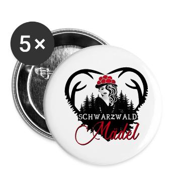 Black Forest Girl - Buttons small 1''/25 mm (5-pack) - white - Front