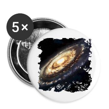 Von Sternen und Galaxien - Buttons klein 25 mm (5er Pack) - Weiß - Vorne