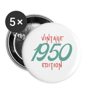 Vintage-Ausgabe aus den 1950er Jahren - Buttons klein 25 mm (5er Pack) - Weiß - Vorne