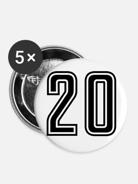 20 - Buttons klein 25 mm (5er Pack) - Weiß