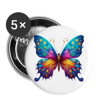 Van Gogh butterfly - Buttons small 1''/25 mm (5-pack) - white - Front