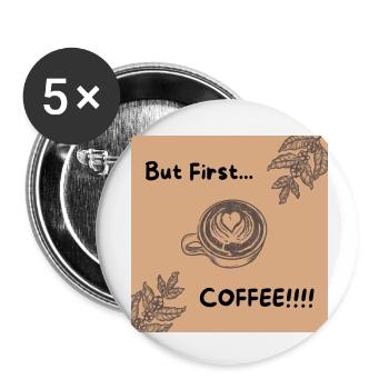 Braun Beige Illustrativ Modern Kaffee Barista Café - Buttons klein 25 mm (5er Pack) - Weiß - Vorne
