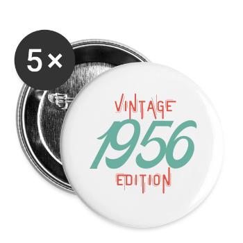 Jahrgang 1956-Ausgabe - Buttons klein 25 mm (5er Pack) - Weiß - Vorne