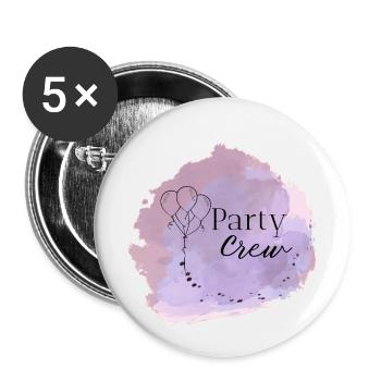 Party - Buttons klein 25 mm (5er Pack) - Weiß - Vorne
