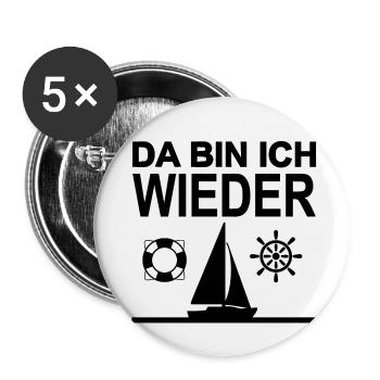 Segeln - Buttons klein 25 mm (5er Pack) - Weiß - Vorne