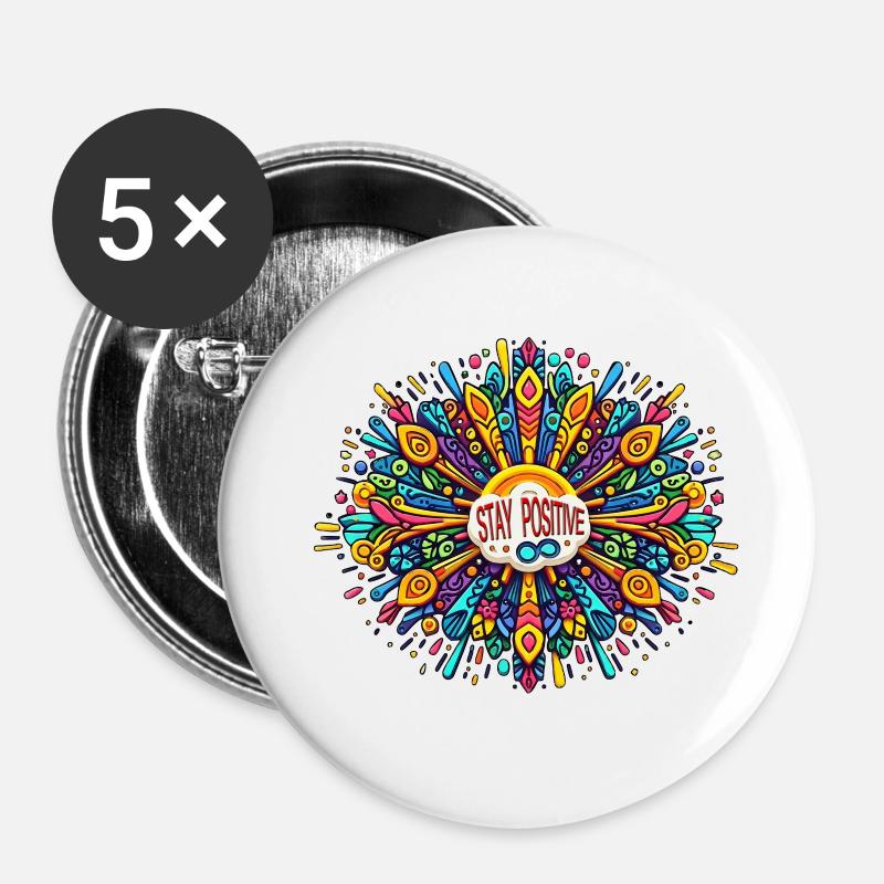 bleibt positiv - Buttons klein 25 mm (5er Pack) - Weiß