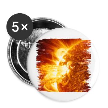 La fascination des éruptions solaires - Lot de 5 petits badges (25 mm) - blanc - Devant