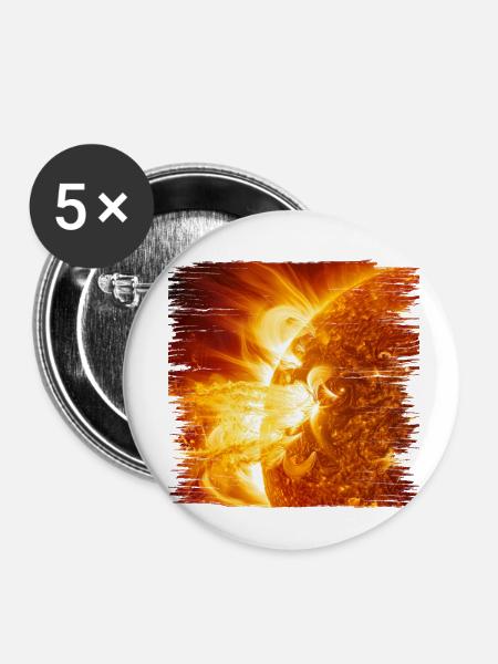 Faszination Sonneneruption - Buttons klein 25 mm (5er Pack) - Weiß