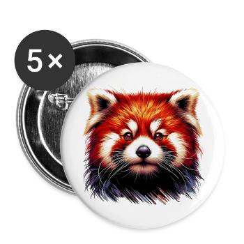 Kleiner Panda - Buttons klein 25 mm (5er Pack) - Weiß - Vorne