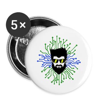 Nerd Developer Computer Code Informatik Debug - Buttons klein 25 mm (5er Pack) - Weiß - Vorne