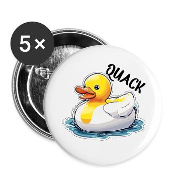 Canard en caoutchouc / Canard en caoutchouc / Eau / Baignoire - Lot de 5 petits badges (25 mm) - blanc - Devant