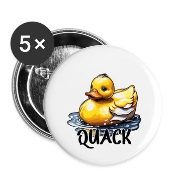 Canard en caoutchouc / Canard en caoutchouc / Eau / Baignoire - Lot de 5 petits badges (25 mm) - blanc - Devant