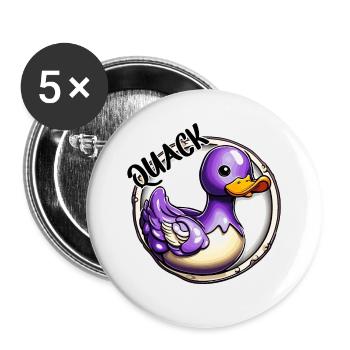 Canard en caoutchouc / Canard en caoutchouc / Eau / Baignoire - Lot de 5 petits badges (25 mm) - blanc - Devant