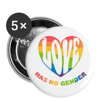 L’amour n’a pas de genre - Lot de 5 petits badges (25 mm) - blanc - Devant
