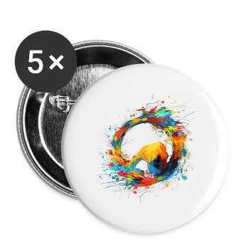 Farbenfest der Seele - Buttons klein 25 mm (5er Pack) - Weiß - Vorne
