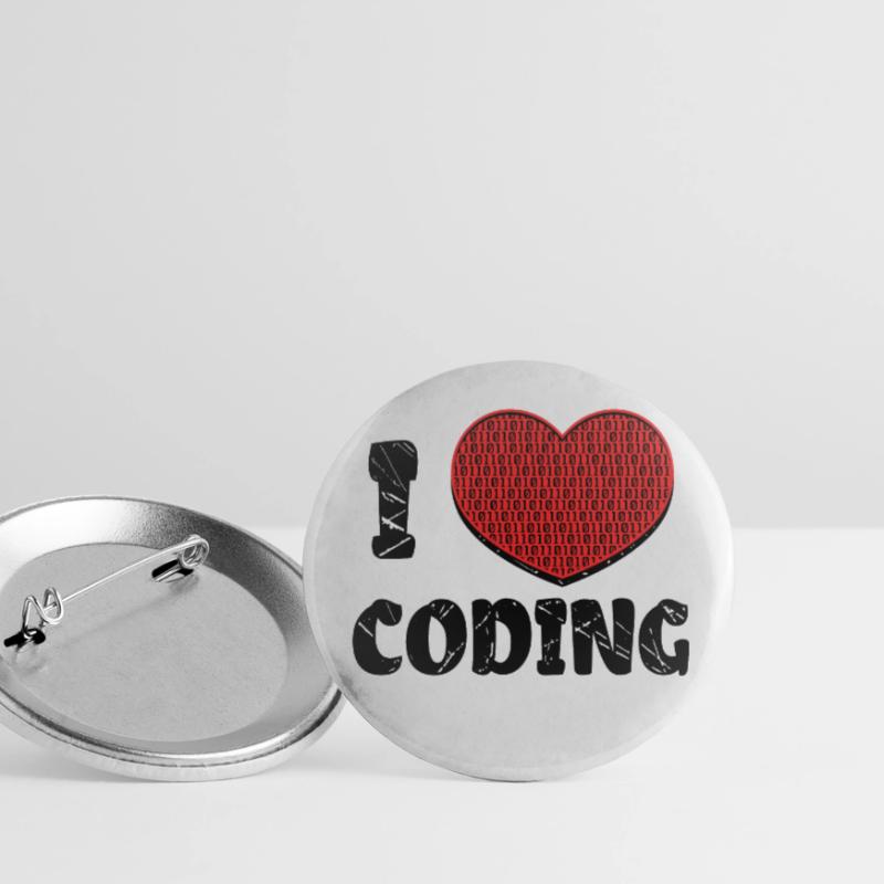 Script de code Debug Heart Statement Lot de 5 petits badges (25 mm)