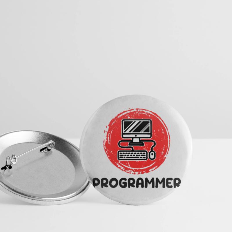 Computer Developer Programmer Code Scripting Buttons small 1''/25 mm (5-pack)