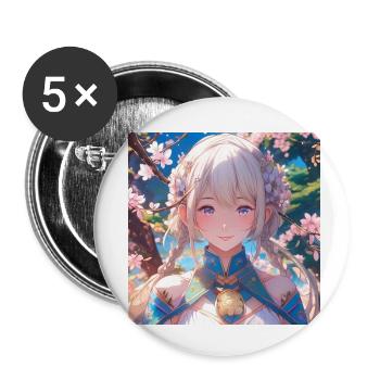 Magiciens Eva - Lot de 5 petits badges (25 mm) - blanc - Devant